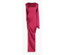 Twisted washed-silk gown - Pink