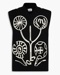 Nanushka Josias embroidered cotton vest - Black Black