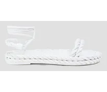 The Rope woven leather sandals - White