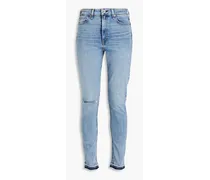Nina distressed high-rise skinny jeans - Blue
