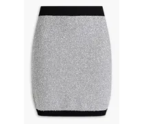 Sequin-embellished knitted mini skirt - Metallic