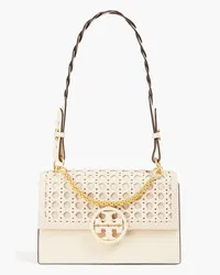 Tory Burch Miller leather and canvas shoulder bag - White White