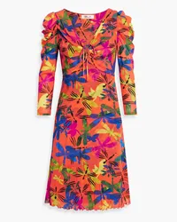 Diane von Furstenberg Merlot printed stretch-mesh dress - Orange Orange