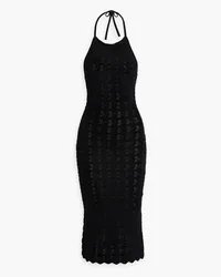 Alice + Olivia Alice Olivia - Jone crocheted cotton-blend halterneck midi dress - Black Black