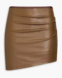 Helmut Lang Ruched faux leather mini skirt - Brown Brown