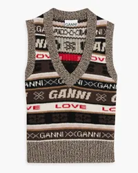 Ganni Jacquard-knit vest - Brown Brown