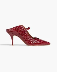 Malone Souliers Maureen 70 croc-effect leather mules - Burgundy Burgundy