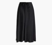 Silk-satin midi skirt - Black