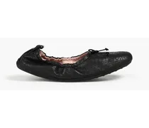 Alber Elbaz embossed leather ballet flats - Black