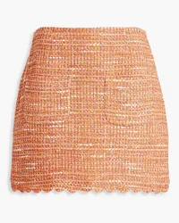 Maje Cotton-blend bouclé-tweed mini skirt - Orange Orange