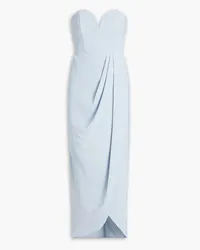 Shona Joy Strapless draped satin maxi dress - Blue Blue