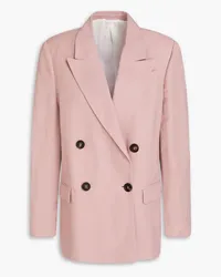 Brunello Cucinelli Double-breasted twill blazer - Pink Pink