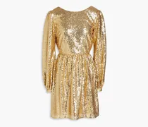 Camille open-back sequined tulle mini dress - Metallic