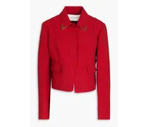 Wool-crepe jacket - Red