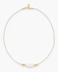 Zimmermann Gold-tone, faux pearl and cord necklace - Gray Gray