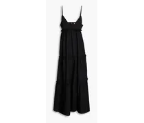 Genevieve tiered cotton maxi dress - Black