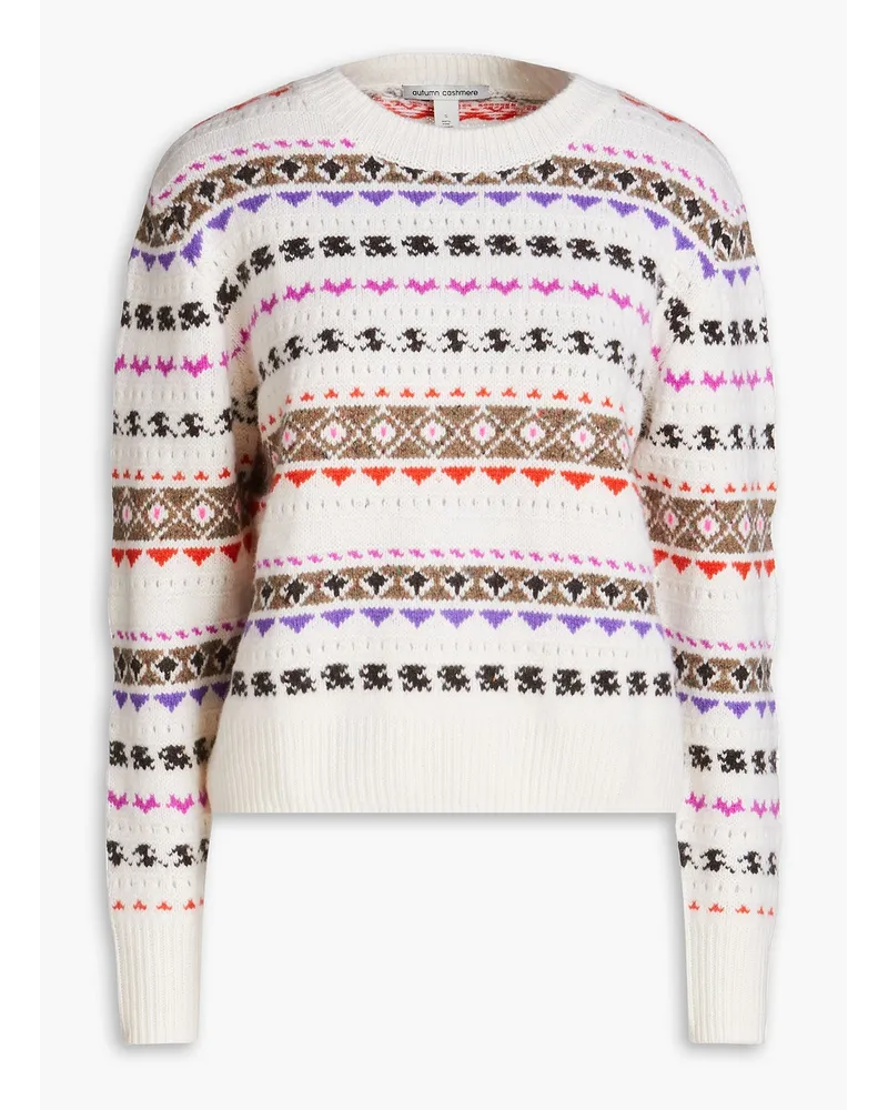 Autumn Cashmere Fair Isle cashmere sweater - White White