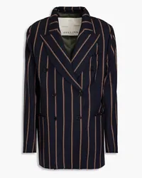 Giuliva Heritage Collection Cornelia double-breasted striped merino wool blazer - Blue Blue