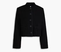 Plissé cotton-blend jacket - Black