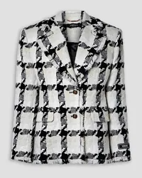 Versace Checked wool-blend tweed blazer - White White