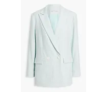 Alice Olivia - Justin double-breasted gingham twill blazer - Blue