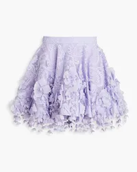 Zimmermann Embellished corded lace cotton-blend mini skirt - Purple Purple