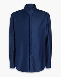 Giorgio Armani Cotton-twill shirt - Blue Blue