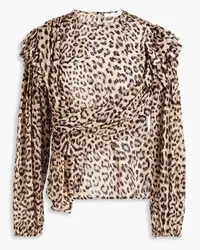 IRO Leopard-print fil coupé chiffon blouse - Animal print Animal