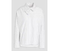 Striped cotton-poplin shirt - White