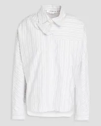 Victoria Beckham Striped cotton-poplin shirt - White White