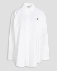 Sandro Embroidered cotton-poplin shirt - White White