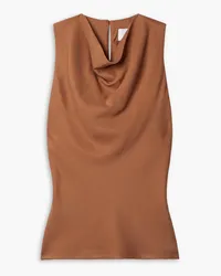 BONDI BORN Teramo draped twill tank - Brown Brown