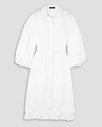 Joseph Montague belted pleated cotton-poplin shirt dress - White White