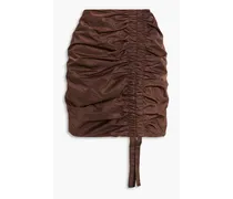 Ruched shell mini skirt - Brown