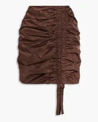 Ganni Ruched shell mini skirt - Brown Brown