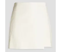 Erina wrap-effect faux leather mini skirt - White