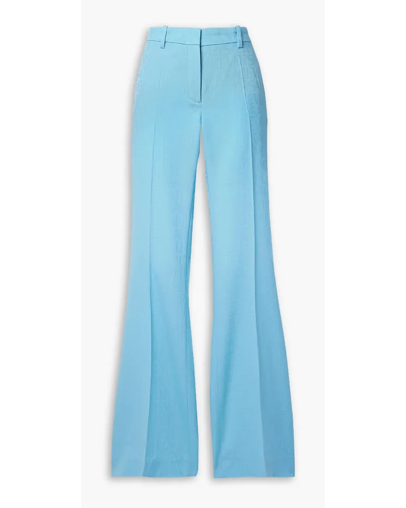 Versace Wool-jacquard flared pants - Blue Blue