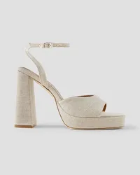 STAUD Solange canvas platform sandals - White White