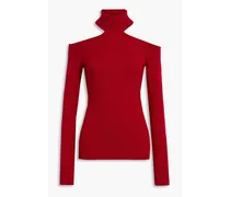 Coreene cold-shoulder cashmere turtleneck sweater - Red