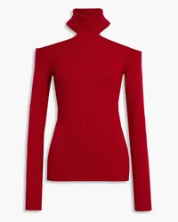 Safiyaa Coreene cold-shoulder cashmere turtleneck sweater - Red Red