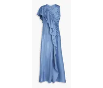 Lali ruffled satin maxi dress - Blue