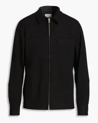 Sandro Brushed wool-blend twill overshirt - Black Black