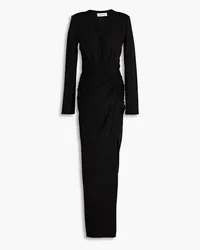 NICHOLAS Lura ruched stretch-crepe gown - Black Black