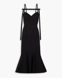 ATTICO Beath open-back embellished stretch-ponte midi dress - Black Black