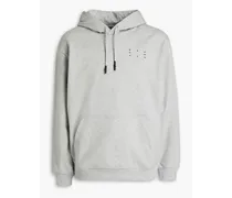 Appliquéd French cotton-terry hoodie - Gray