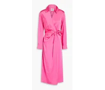 Claudie Pierlot Draped satin midi wrap dress - Pink Pink