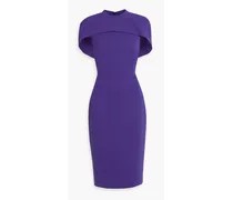 Cape-effect crepe dress - Purple