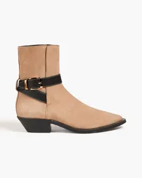 TOD'S Buckled suede ankle boots - Neutral Neutral