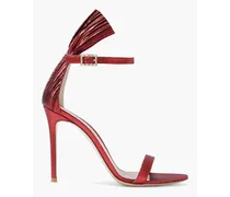 Belvedere pleated lamé sandals - Red