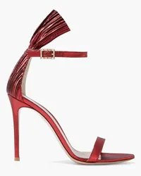 Gianvito Rossi Belvedere pleated lamé sandals - Red Red